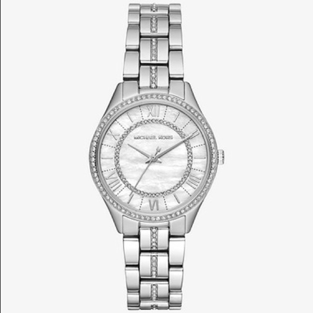 Michael Kors Mini Lauryn Pavé Silver-Tone Watch